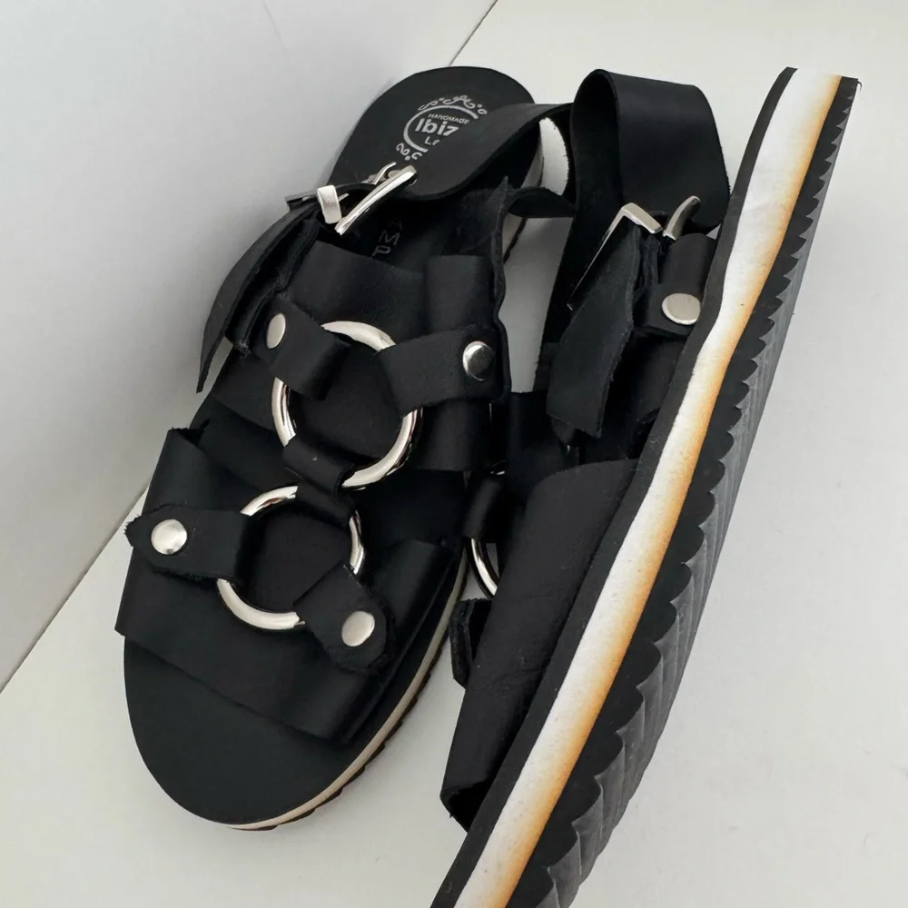 Jeffery Campbell Ibiza Handmade Sandals in Black Leather Size US 8 Women’s - Picture 4 of 4